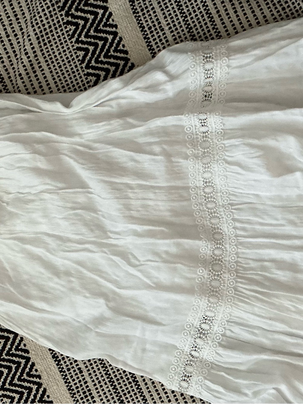 Lulu's White V-Neck Maxi Dress with Lace Trim - Picture 5 of 6